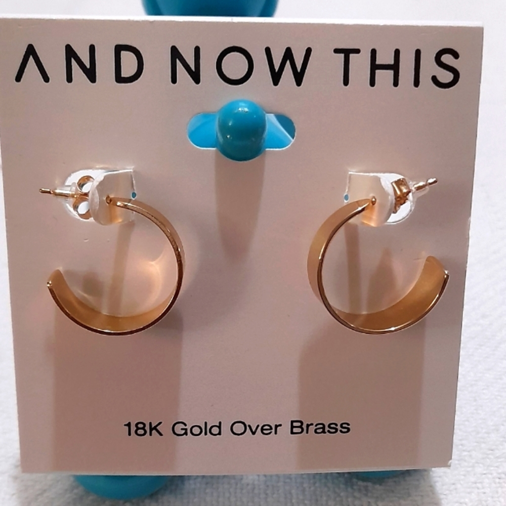 And Now This... 18K Gold Plated Tapered Hoop Earrings
